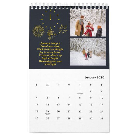 2025 Moderne Minimalistische Aangepaste Familie Fo Kalender (Jan 2026)