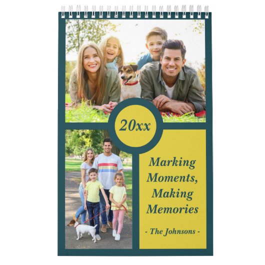 2025 Moderne Minimalistische Aangepaste Familie Fo Kalender (Hoes)