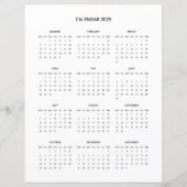 2025 Moderne minimalistische printbare kalender in (Voorkant)