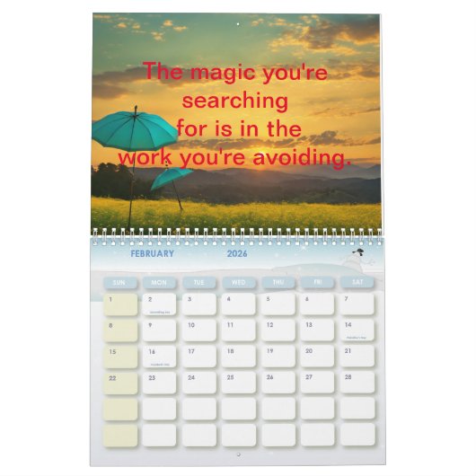 2025 Moderne natuurlijke scènes inspirerend quotes Kalender (Feb 2026)