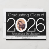 2025 Moderne Numerieke Lijst Foto Afstuderen Kaart (Voorkant)