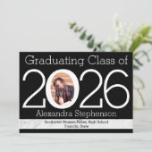 2025 Moderne Numerieke Lijst Foto Afstuderen Kaart (Staand voorkant)