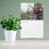 2025 Moderne Script Familie Foto Muur Kalender