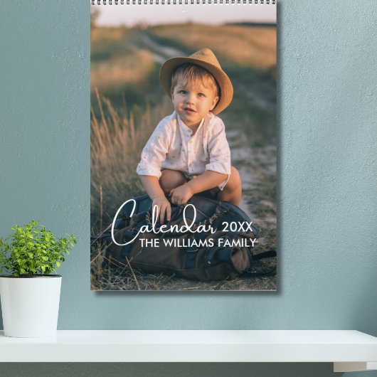 2025 Moderne Script Typografie Minimale Multi Phot Kalender