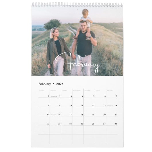 2025 Moderne Script Typografie Minimale Multi Phot Kalender (Feb 2026)
