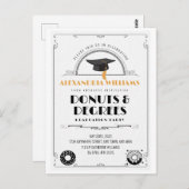 2025 Moderne Stijlvolle Donuts en Graden Afstudere Briefkaart (Voorkant / Achterkant)