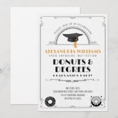 2025 Moderne Stijlvolle Donuts en Graden Afstudere Kaart (Voorkant / Achterkant)