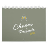 2025 Moderne Vrienden Fotocollage Minimal Maandeli Kalender (Hoes)