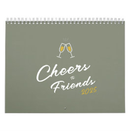 2025 Moderne Vrienden Fotocollage Minimal Maandeli Kalender