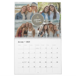 2025 Moderne Vrienden Fotocollage Minimal Maandeli Kalender