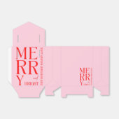 2025 Moderne vrolijke en felrode roze kerst Bedankdoosjes (Uitgevouwen)