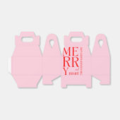 2025 Moderne vrolijke en felrode roze kerst Bedankdoosjes (Uitgevouwen)