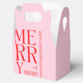 2025 Moderne vrolijke en felrode roze kerst Bedankdoosjes (Geopend)