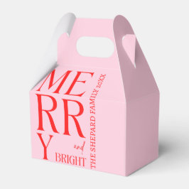 2025 Moderne vrolijke en felrode roze kerst Bedankdoosjes