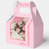 2025 Moderne vrolijke en felrode roze kerst Bedankdoosjes (Achterkant)