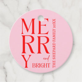 2025 Moderne vrolijke en felrode roze kerst Bedankjes Labels