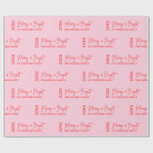 2025 Moderne vrolijke en felrode roze kerst Cadeaupapier (Vlak)