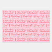 2025 Moderne vrolijke en felrode roze kerst Inpakpapier Vel (Voorkant)