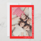 2025 Moderne vrolijke en felrode roze kerst Kaart (Achterkant)