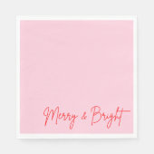 2025 Moderne vrolijke en felrode roze kerst Servet (Voorkant)