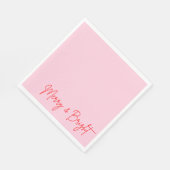 2025 Moderne vrolijke en felrode roze kerst Servet (Hoek)