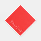 2025 Moderne vrolijke en felrode roze kerst Servet (Hoek)