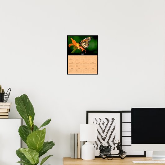 2025 Monarch Butterfly Wall Calendar Poster (Thuiskantoor)
