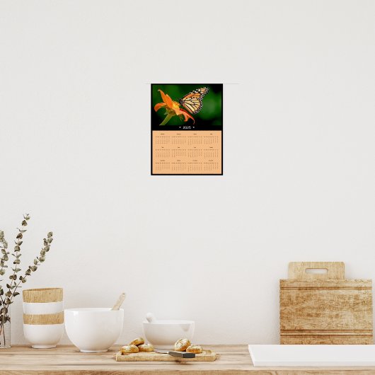 2025 Monarch Butterfly Wall Calendar Poster (Keuken)