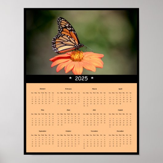 2025 Monarch Butterfly Wall Calendar Poster (Voorkant)