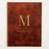 2025 Monogrammed Elegant Goud Bruin Moderne Planne Planner (Voorkant)