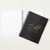 2025 Monogrammed Elegant Goud Zwart Moderne Planne Planner (Display)