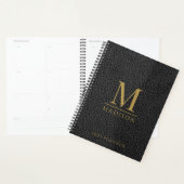 2025 Monogrammed Elegant Goud Zwart Moderne Planne Planner (Display)