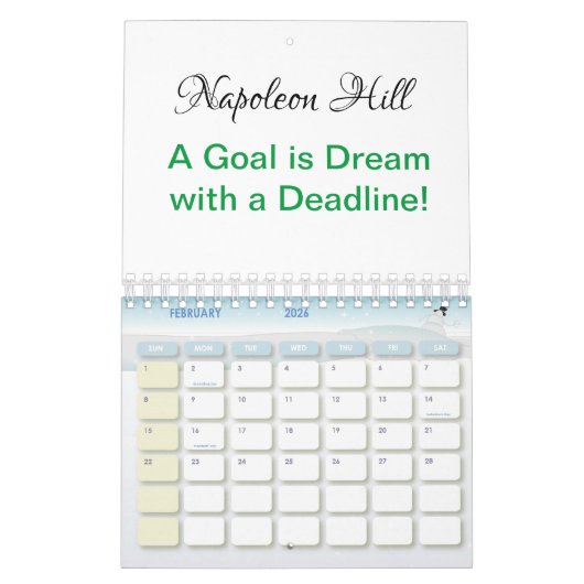 2025 Napoleon Hill, een doel is een droom deadline Kalender (Feb 2026)