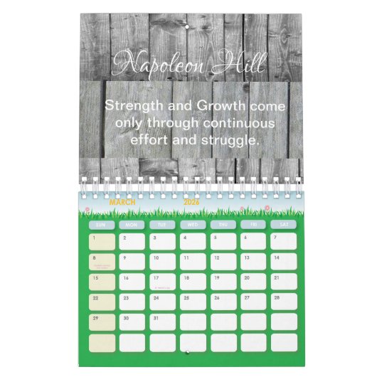 2025 Napoleon Hill, kracht en groei Kalender (Mar 2026)