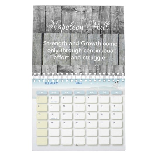 2025 Napoleon Hill, kracht en groei Kalender (Feb 2026)