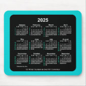 2025 Neon 52 weken ISO-kalender door Janz Two Tone Muismat (Voorkant)
