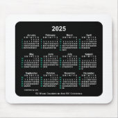 2025 Neon 52 weken ISO-kalender door Janz Two Tone Muismat (Voorkant)
