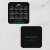 2025 Neon 52 weken ISO-kalender door Janz Vierkante Visitekaartje (Voorkant / Achterkant)