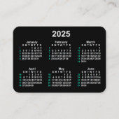 2025 Neon 52 weken ISO-kalender door Janz Visitekaartje (Voorkant)