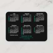 2025 Neon 52 weken ISO-kalender door Janz Visitekaartje (Achterkant)