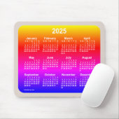 2025 Neon Rainbow-kalender van Janz Two Tone Muismat (Met muis)