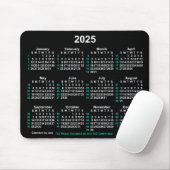 2025 Neon White 52 weken ISO-kalender door Janz Muismat (Met muis)