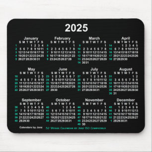 2025 Neon White 52 weken ISO-kalender door Janz Muismat