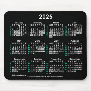 2025 Neon White 52 weken ISO-kalender door Janz Muismat