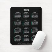 2025 Neon White 52 weken ISO-kalender door Janz Muismat (Met muis)
