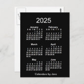 2025 Neon White 6 maanden Mini Calendar van Janz Briefkaart (Voorkant / Achterkant)