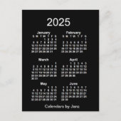 2025 Neon White 6 maanden Mini Calendar van Janz Briefkaart (Voorkant)