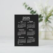 2025 Neon White 6 maanden Mini Calendar van Janz Briefkaart (Staand voorkant)