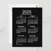 2025 Neon White 6 maanden Mini Calendar van Janz Briefkaart (Voorkant / Achterkant)