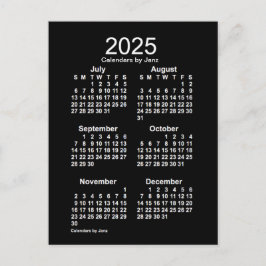 2025 Neon White 6 maanden Mini Calendar van Janz Briefkaart